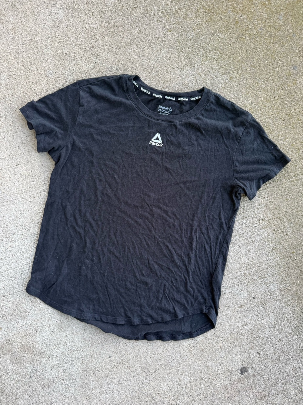 Reebok Black Short-Sleeve Crew Neck Tee with Chest Logo